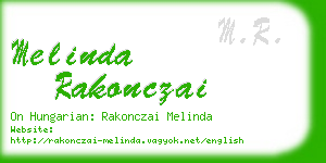 melinda rakonczai business card